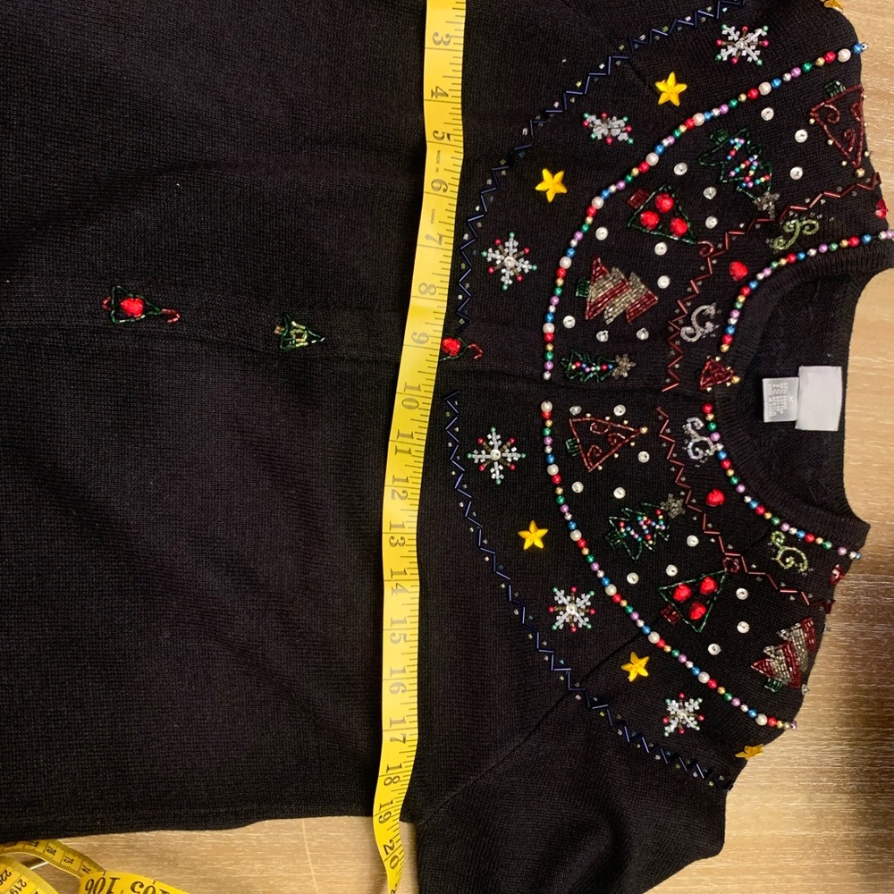 Berek Festive Black Holiday Cardigan with Multicolor Embroidery - Picture 7 of 9